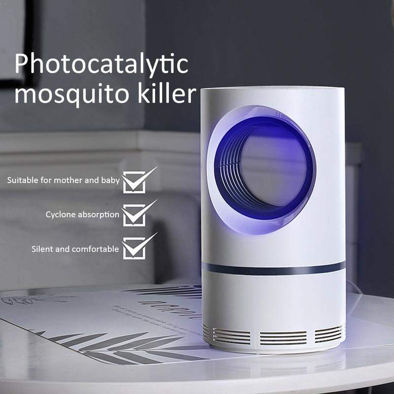 Silent LED mosquito killer with UV light, photocatalyst technology, cyclone absorption, quiet operation, safe for mother and baby
