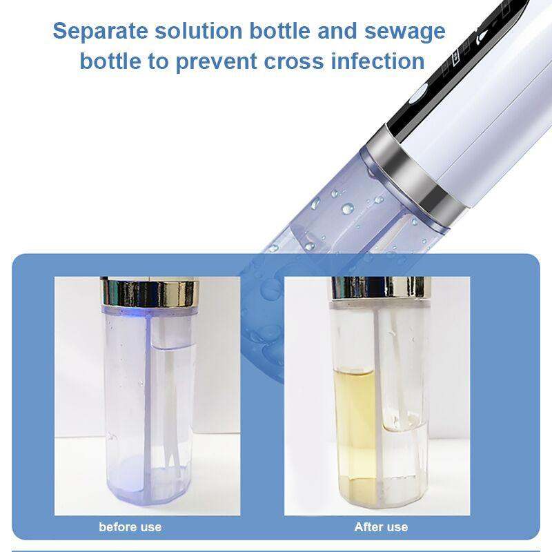 Electric Blackhead Vacuum Remover with separate solution and sewage bottles for hygienic deep pore cleansing and blackhead removal
