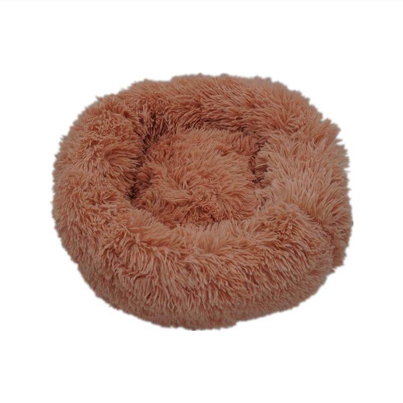 Calming Donut Bed ultra-soft plush cozy pet bed with raised rim for dogs and cats